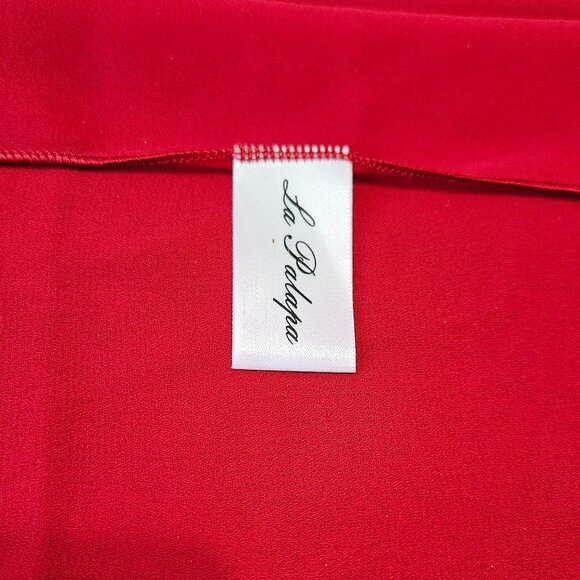 La Palapa Red Sheer Sarong Swimsuit Coverup - Picture 4 of 6